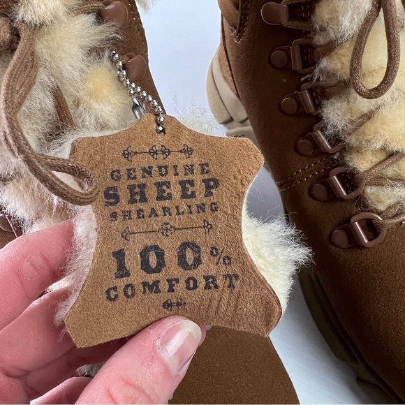 Mark Nason Boots women 6.5 Brown Block Chalet Sheep Shearling Memory Foam Winter - Picture 5 of 13